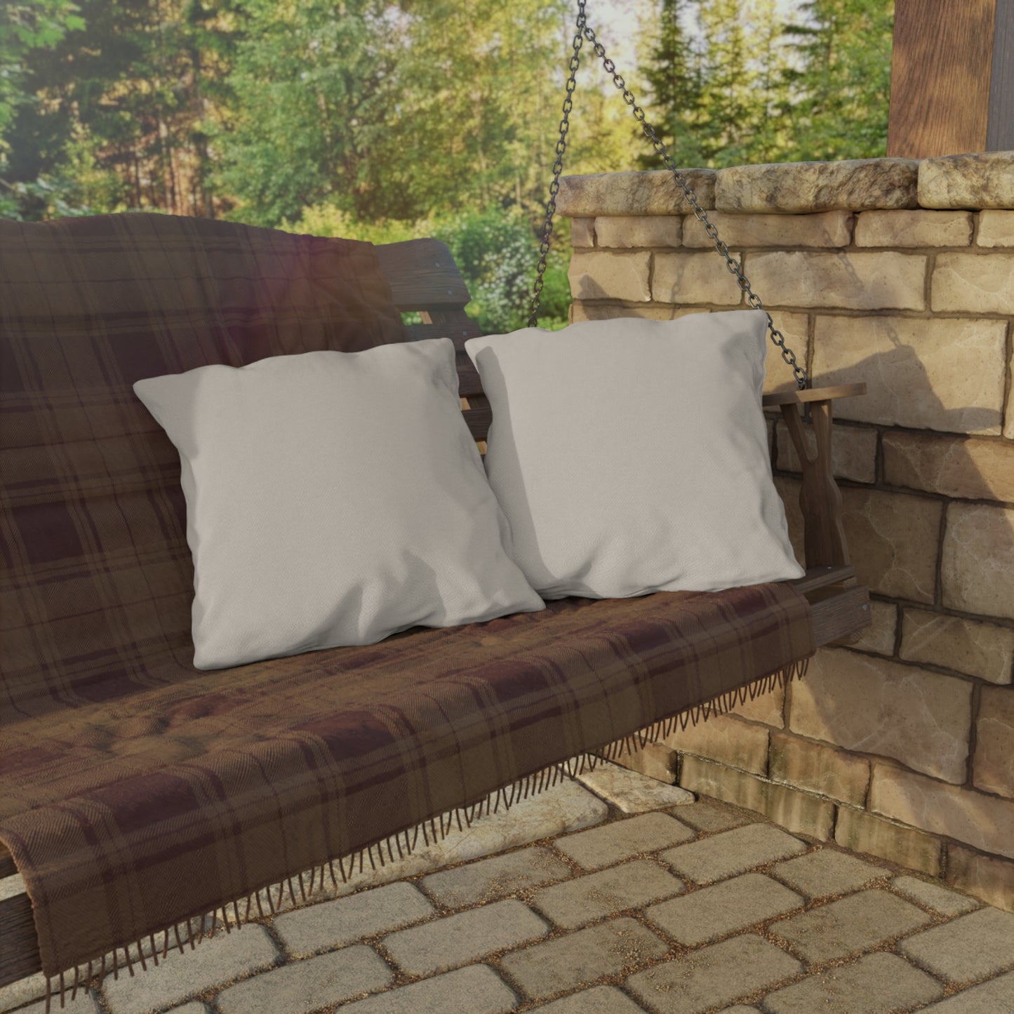 Outdoor Pillow — Neutral Beige Weatherproof Patio Cushion