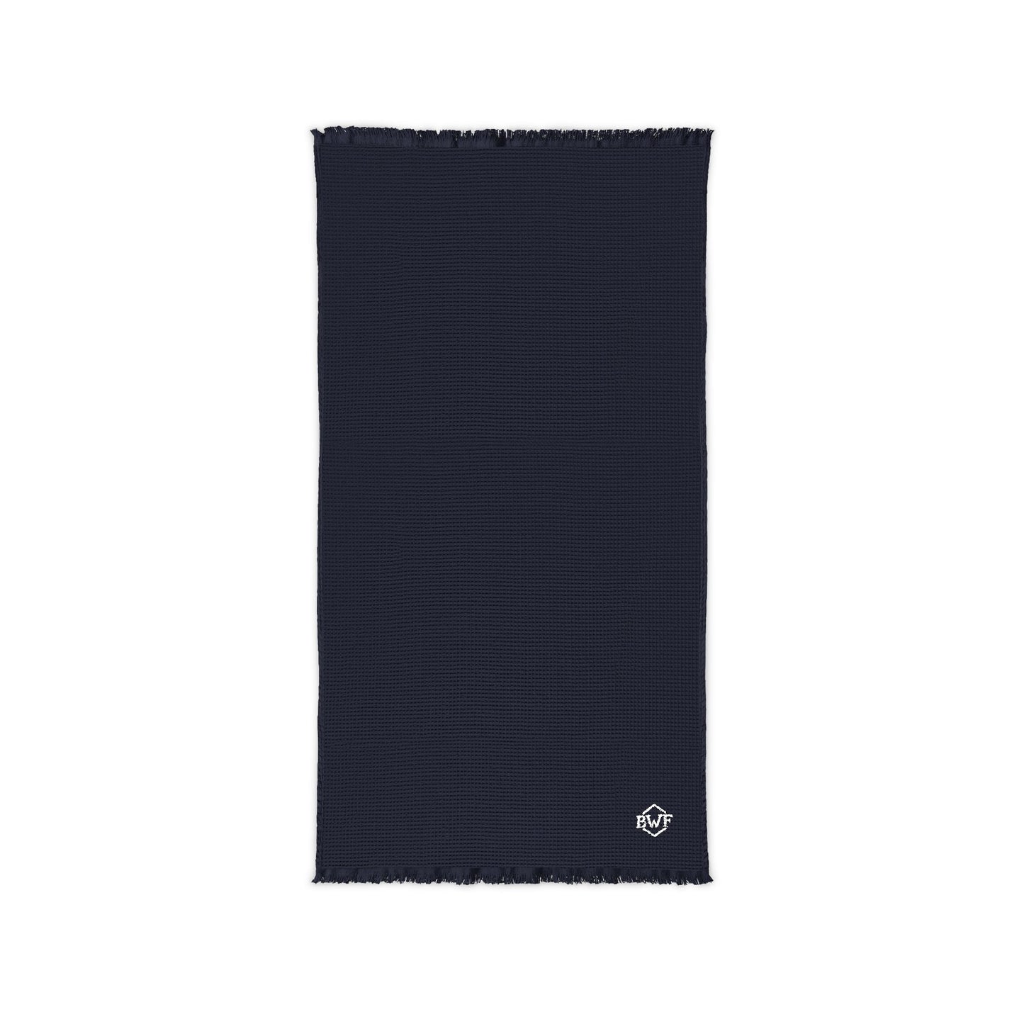 BWF Embroidered Cotton Waffle Throw - Navy