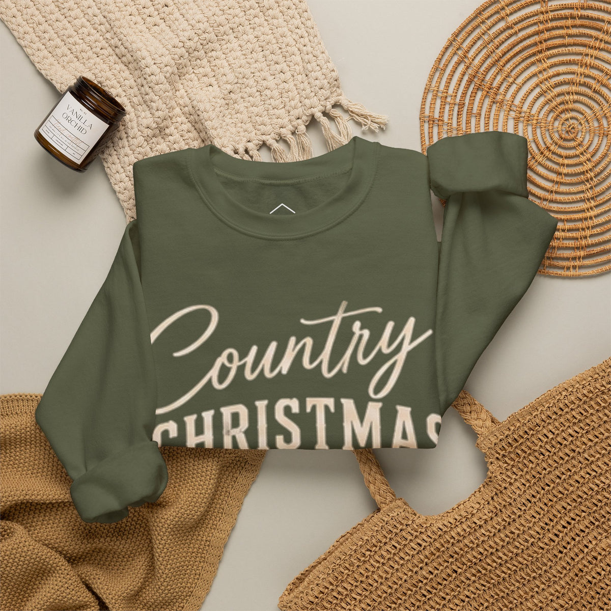 Country Christmas Sweatshirt - Green
