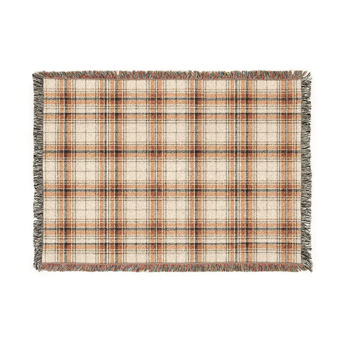 Plaid Woven Blanket — Cozy Fall Plaid Throw for Living Room, Cabin, or Gift