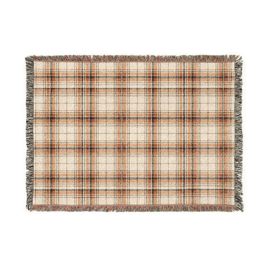 Plaid Woven Blanket — Cozy Fall Plaid Throw for Living Room, Cabin, or Gift