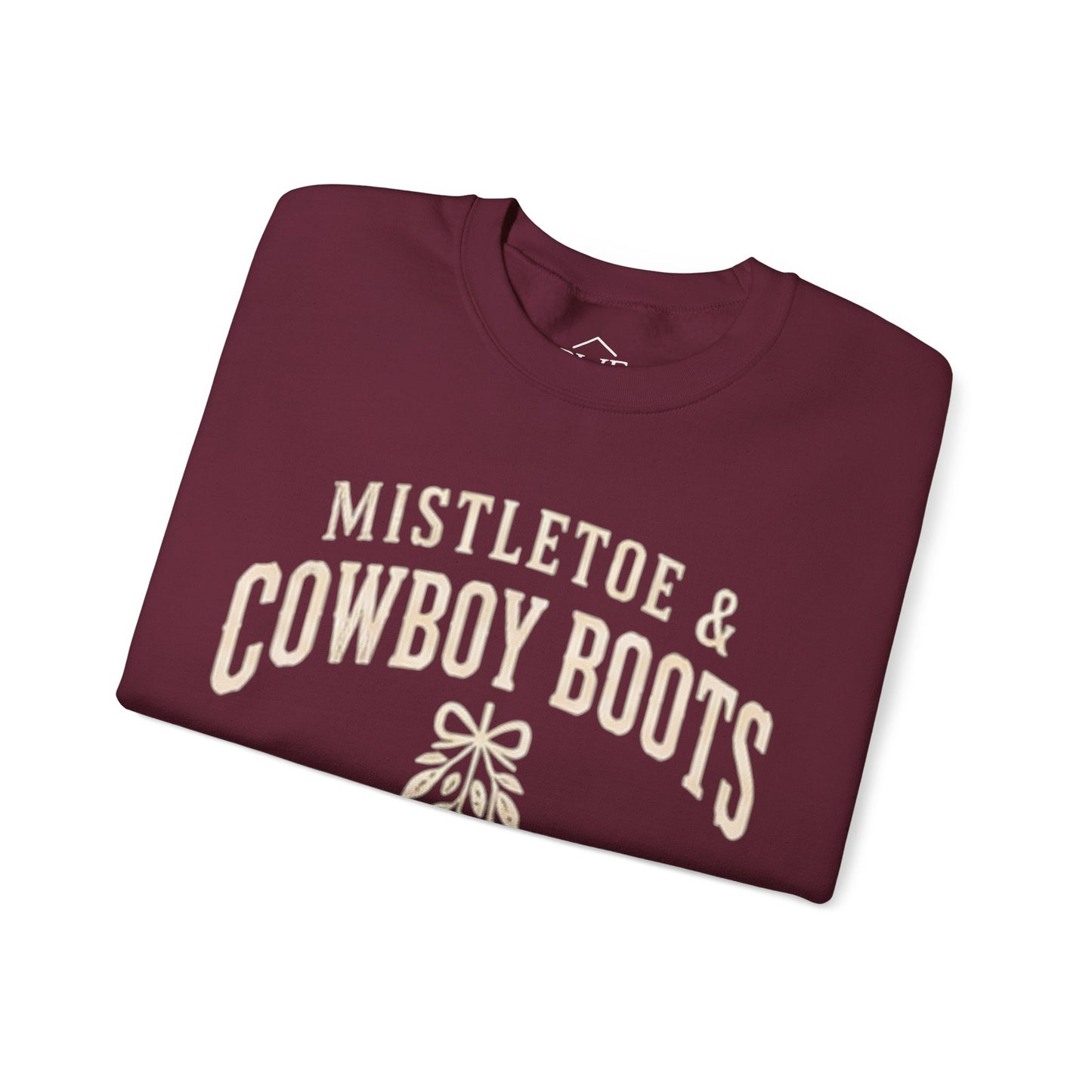 Mistletoe & Cowboy Boots Christmas Sweatshirt