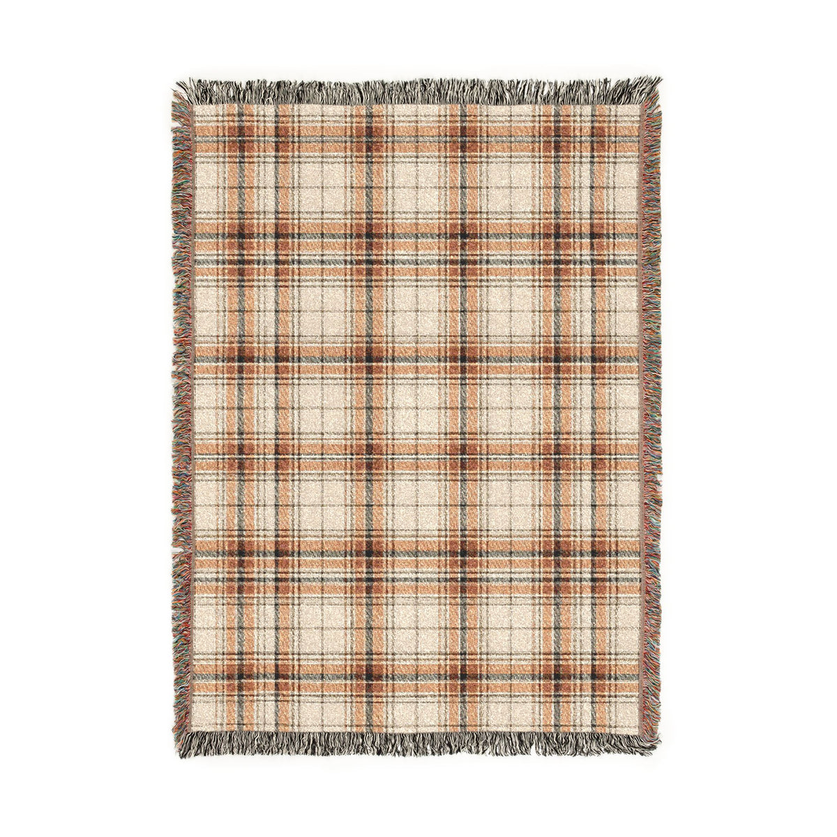 Plaid Woven Blanket — Cozy Fall Plaid Throw for Living Room, Cabin, or Gift