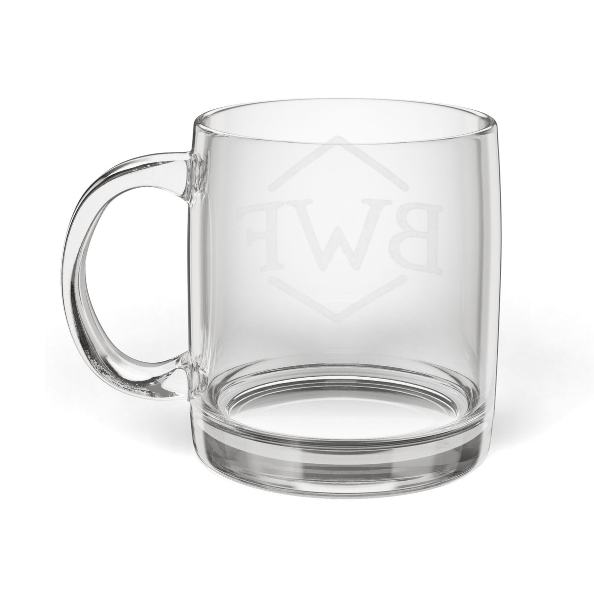 BWF Etched Glass Mug