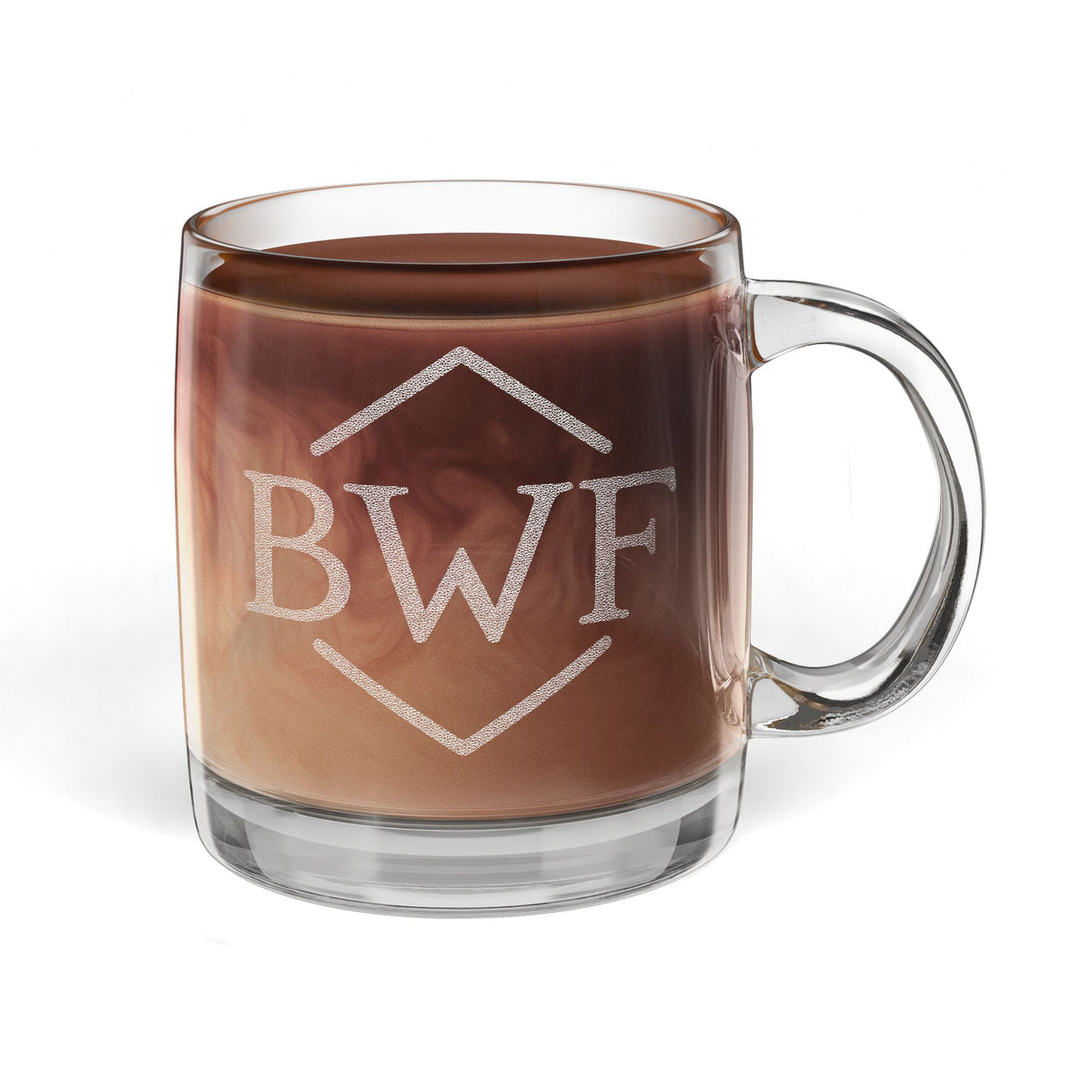 BWF Etched Glass Mug