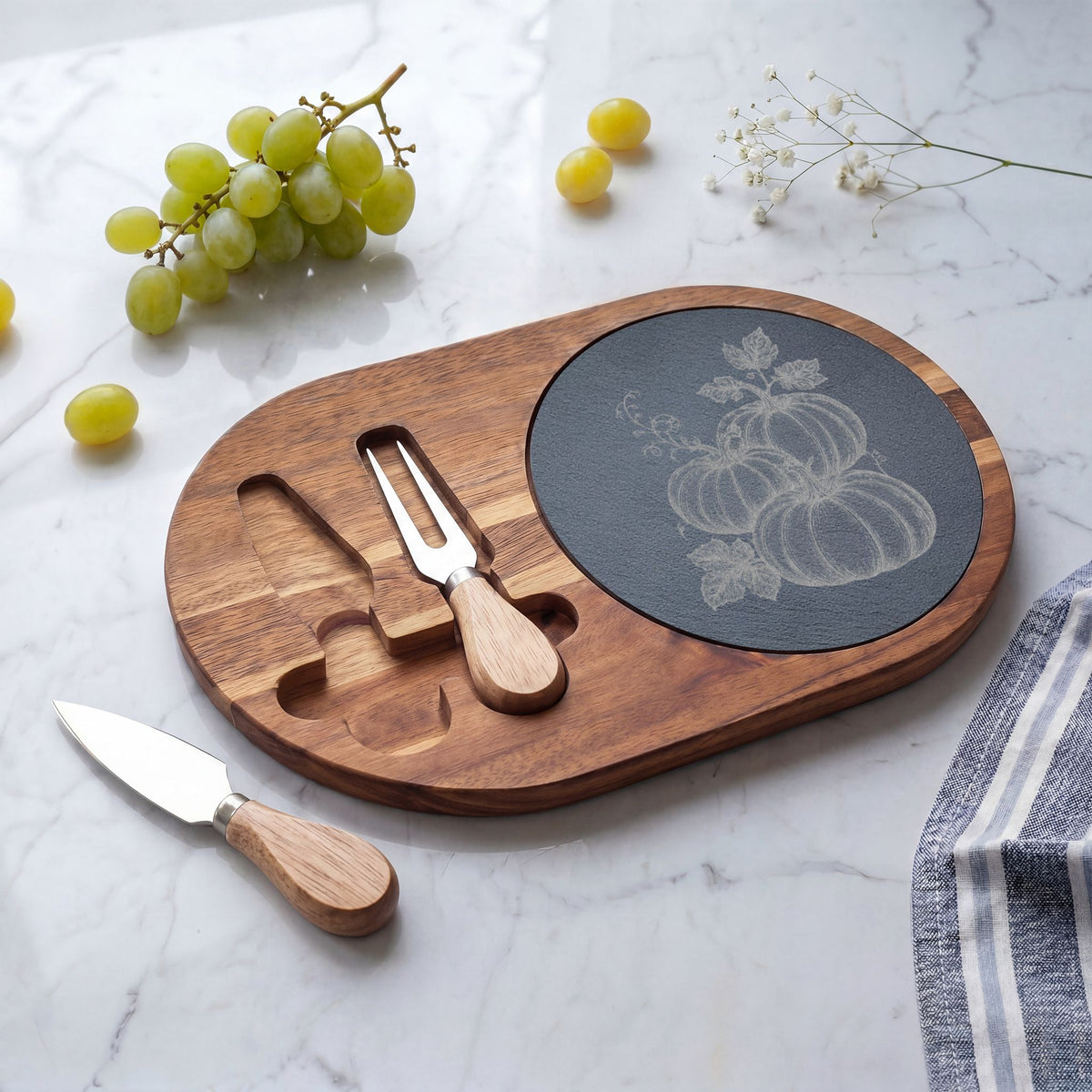 Engraved Pumpkin Charcuterie Board