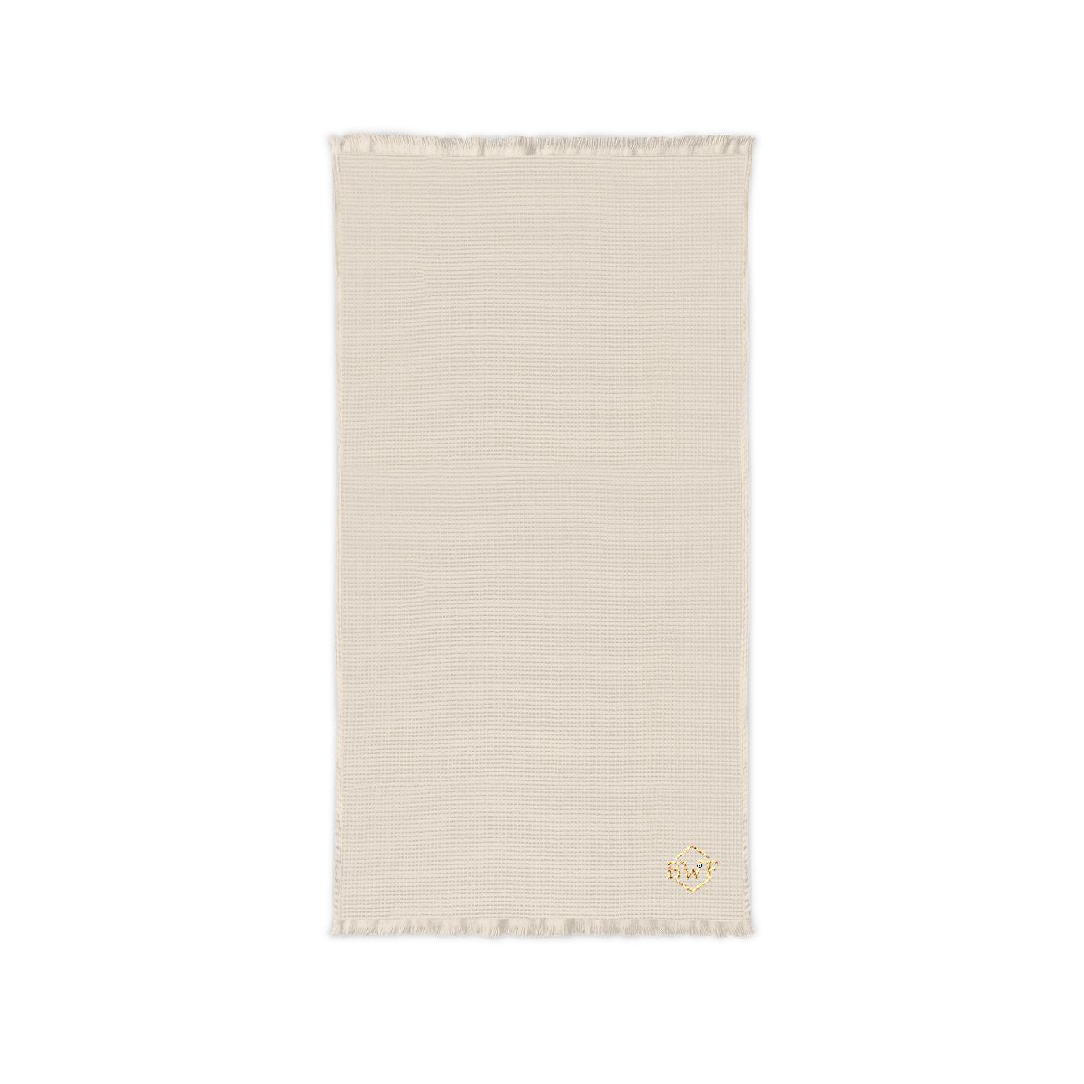 BWF Embroidered Cotton Waffle Throw Blanket - Oatmeal
