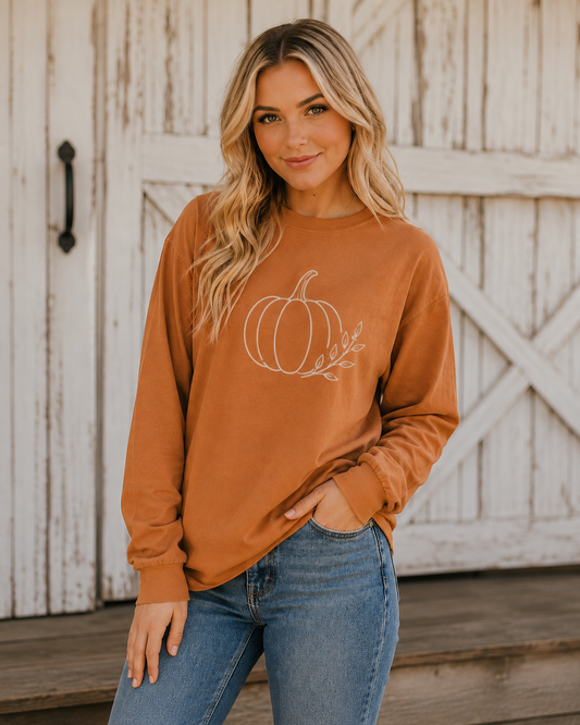 Harvest Pumpkin Long Sleeve Tee