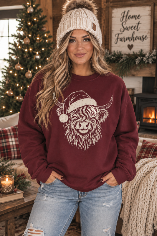 Christmas Highland Cow Sweatshirt