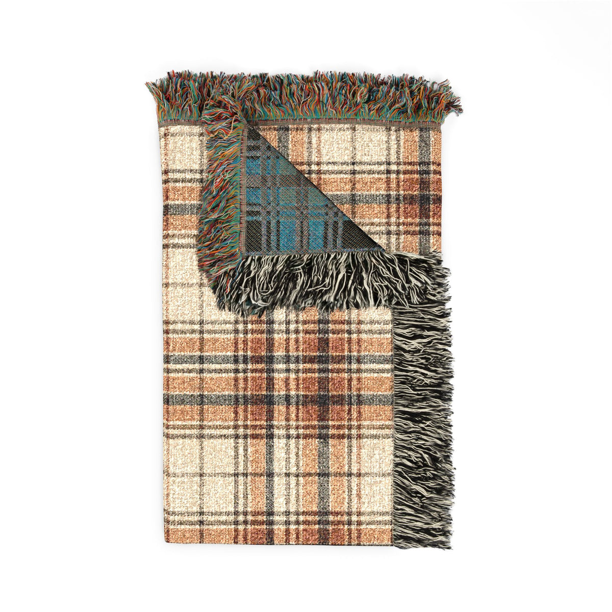 Plaid Woven Blanket — Cozy Fall Plaid Throw for Living Room, Cabin, or Gift