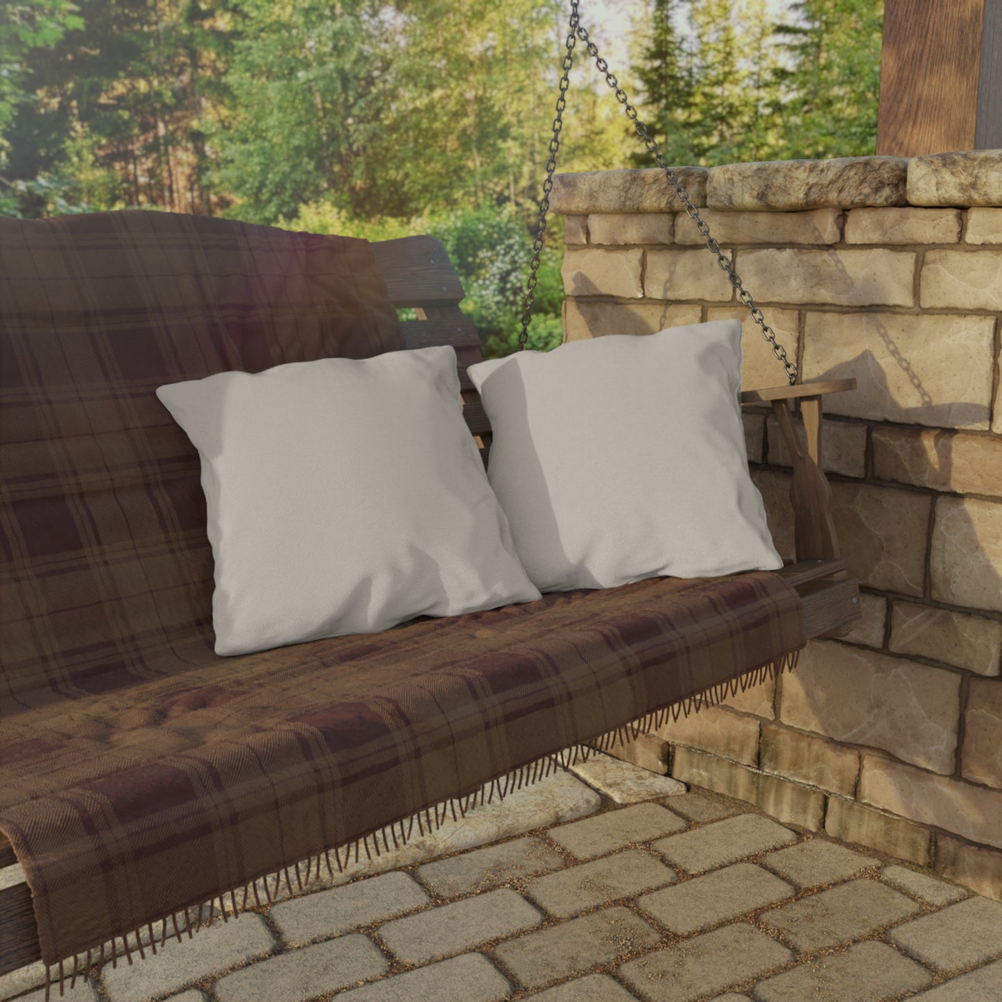 Outdoor Pillow — Neutral Beige Weatherproof Patio Cushion