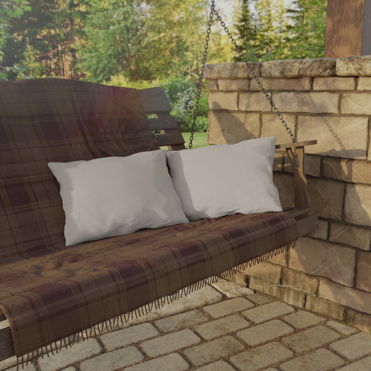 Outdoor Pillow — Neutral Beige Weatherproof Patio Cushion