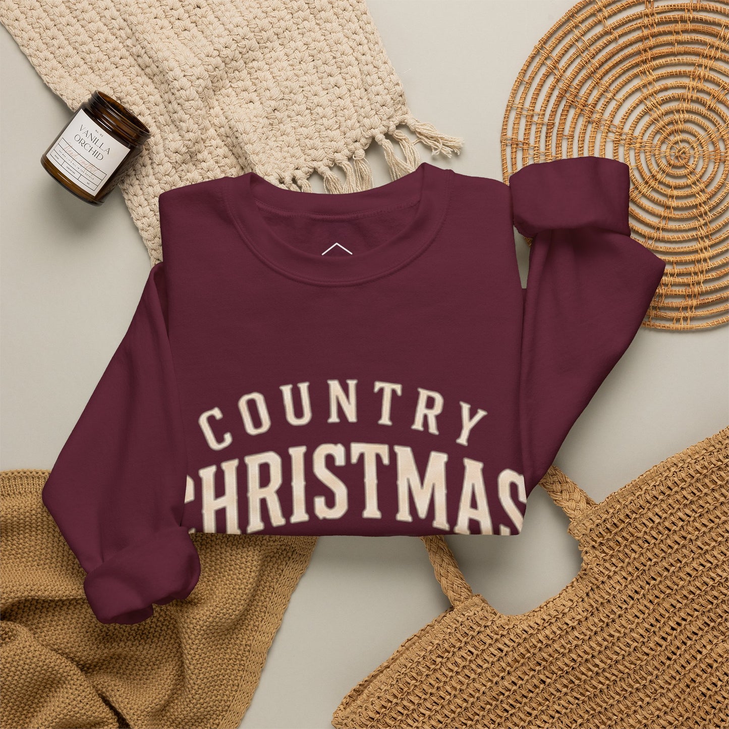 Country Christmas Club Sweatshirt - Maroon
