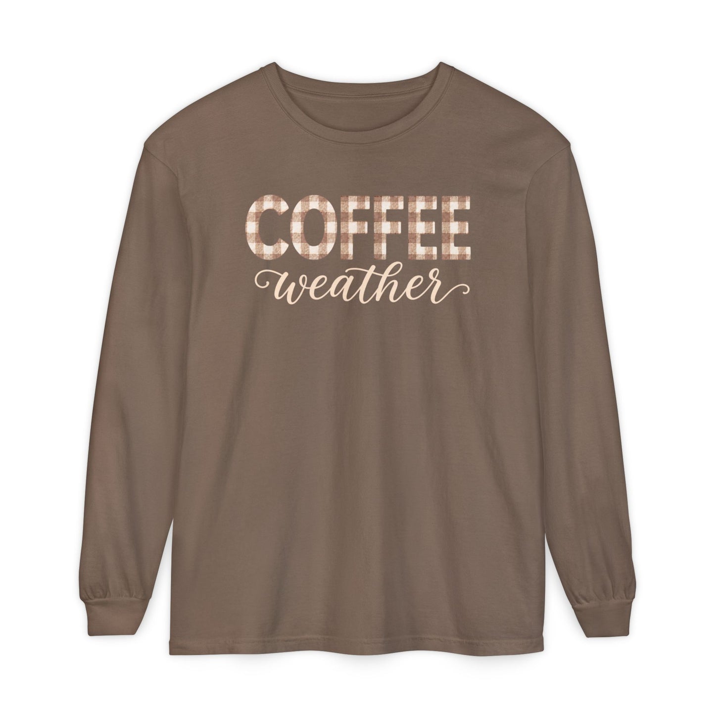 Coffee Weather Plaid Long Sleeve Tee