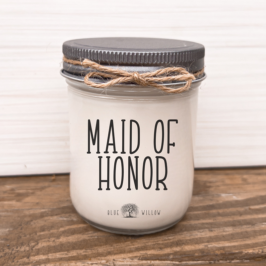 a jar of maid of honor on a wooden table