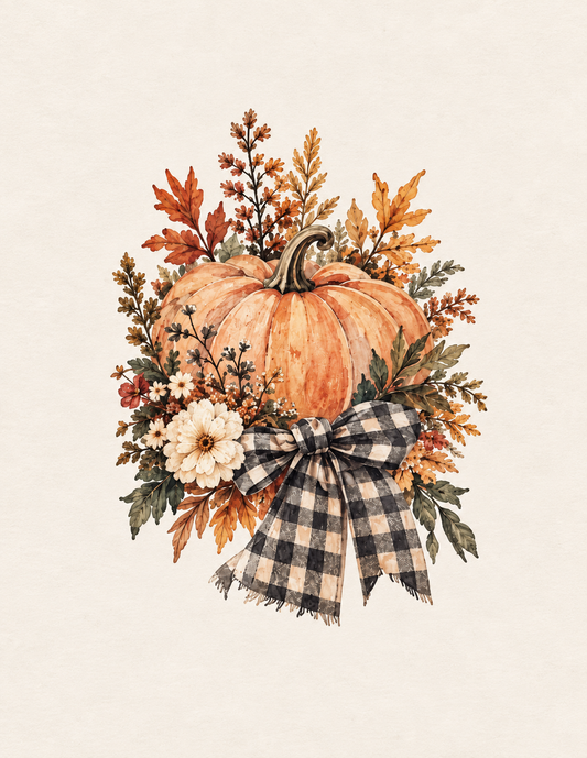 Fall Pumpkin Printable | Cozy Farmhouse Autumn Wall Art
