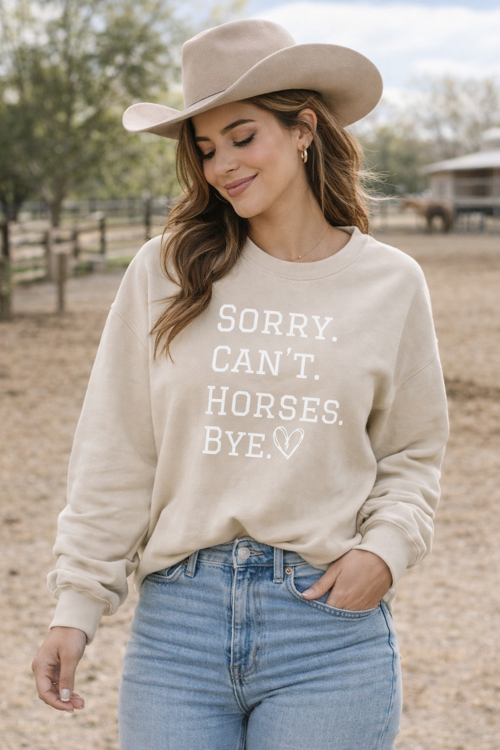 Sorry Can't Horses Bye Sweatshirt
